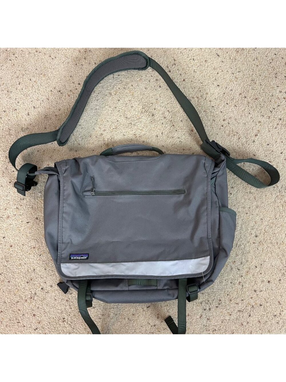 Patagonia Gray Messenger with Olive Strap